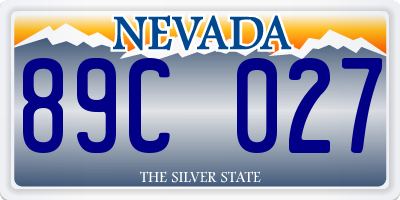 NV license plate 89C027