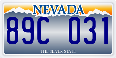 NV license plate 89C031