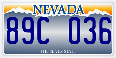 NV license plate 89C036