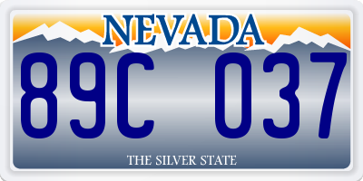 NV license plate 89C037