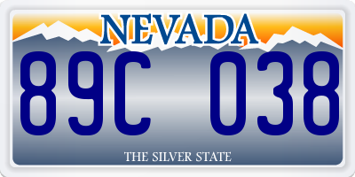 NV license plate 89C038