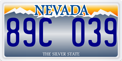 NV license plate 89C039