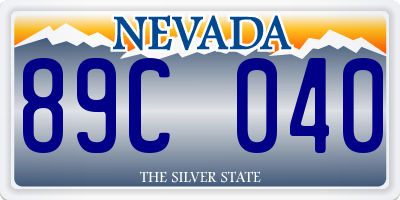 NV license plate 89C040