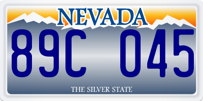 NV license plate 89C045