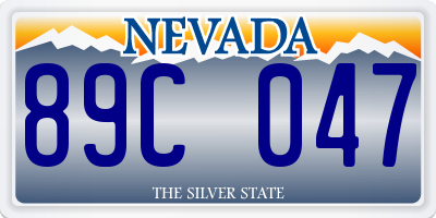 NV license plate 89C047