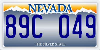 NV license plate 89C049