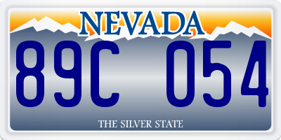 NV license plate 89C054