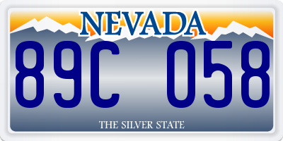 NV license plate 89C058