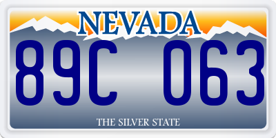 NV license plate 89C063