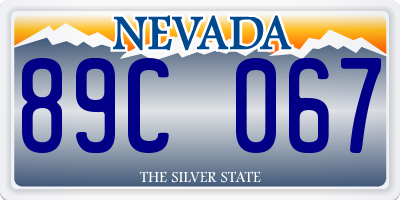 NV license plate 89C067