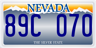 NV license plate 89C070