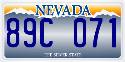 NV license plate 89C071