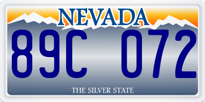 NV license plate 89C072