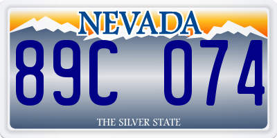 NV license plate 89C074