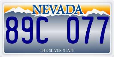 NV license plate 89C077