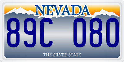 NV license plate 89C080