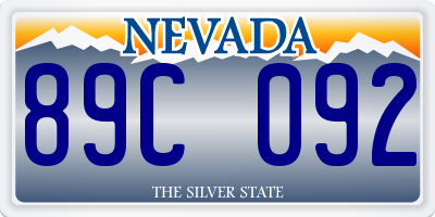 NV license plate 89C092