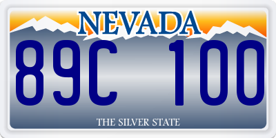 NV license plate 89C100