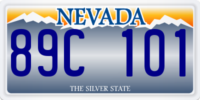 NV license plate 89C101