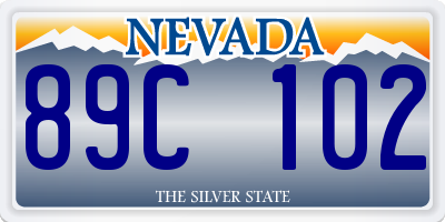 NV license plate 89C102
