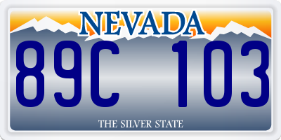 NV license plate 89C103