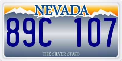 NV license plate 89C107