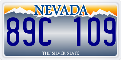 NV license plate 89C109