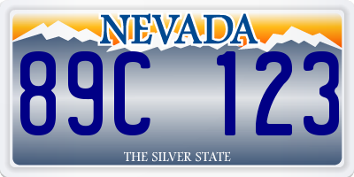 NV license plate 89C123