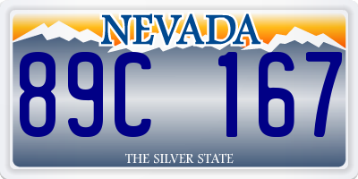 NV license plate 89C167