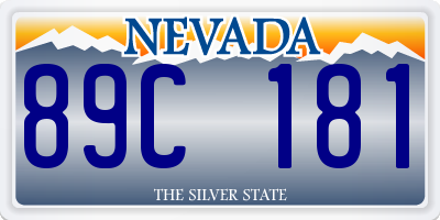 NV license plate 89C181