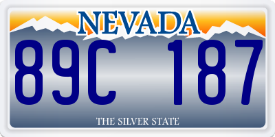 NV license plate 89C187