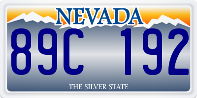 NV license plate 89C192