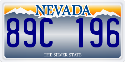 NV license plate 89C196