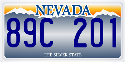 NV license plate 89C201