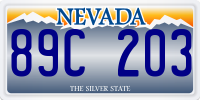 NV license plate 89C203