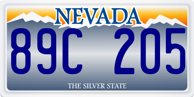 NV license plate 89C205