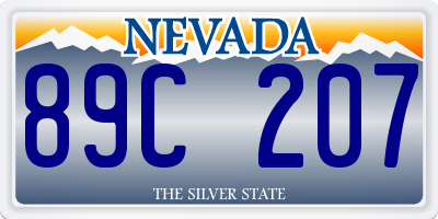 NV license plate 89C207
