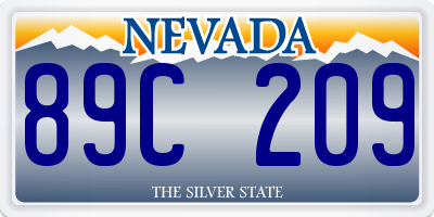 NV license plate 89C209