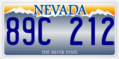 NV license plate 89C212