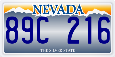 NV license plate 89C216