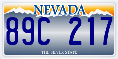 NV license plate 89C217