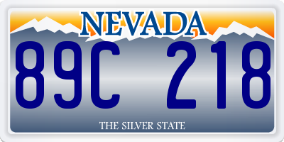 NV license plate 89C218