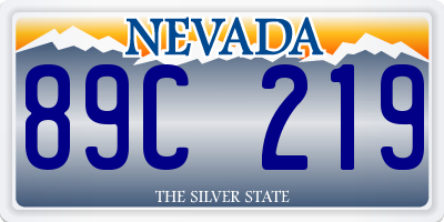 NV license plate 89C219