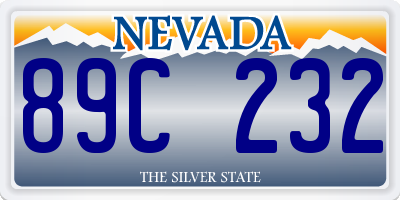 NV license plate 89C232