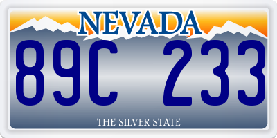 NV license plate 89C233