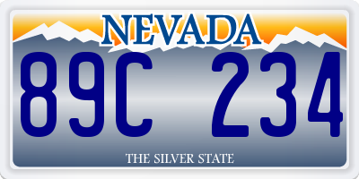 NV license plate 89C234