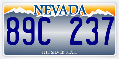 NV license plate 89C237