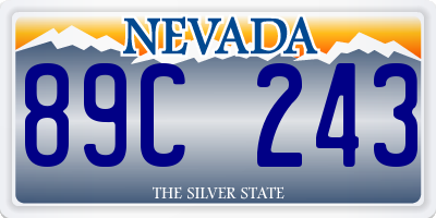 NV license plate 89C243