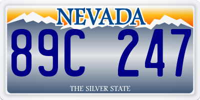 NV license plate 89C247