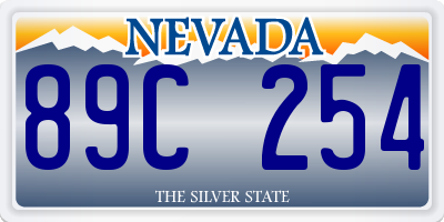 NV license plate 89C254